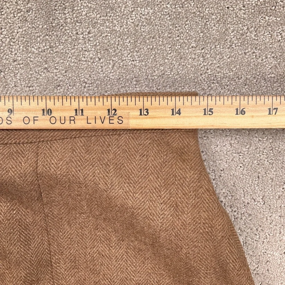 Suit Ability Skirt Set Women 14 Brown Herringbone Wool Classic‎ ALine  2pc VTG